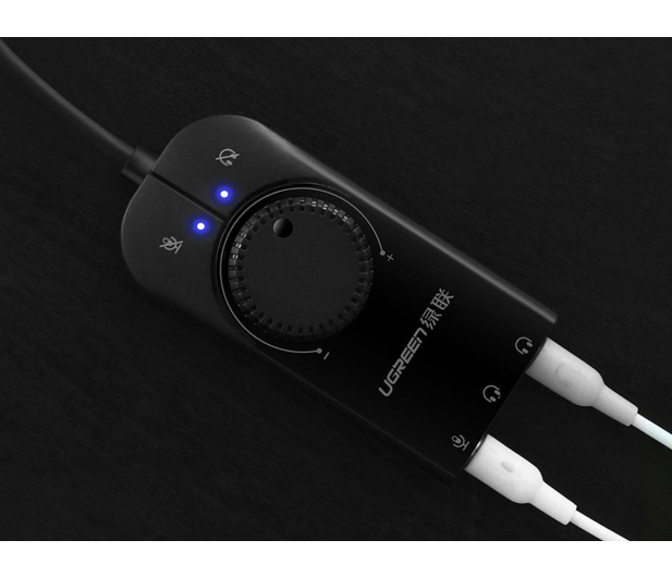 UGREEN Zewnętrzna karta dźwiękowa USB CM129 15cm czarny - 1501485 - zdjęcie 4